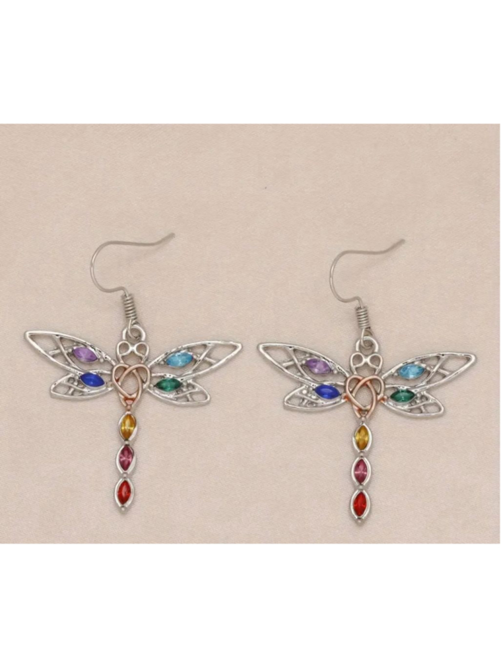 Dragonfly Earrings multiple color hook closure - Picture 2 of 5